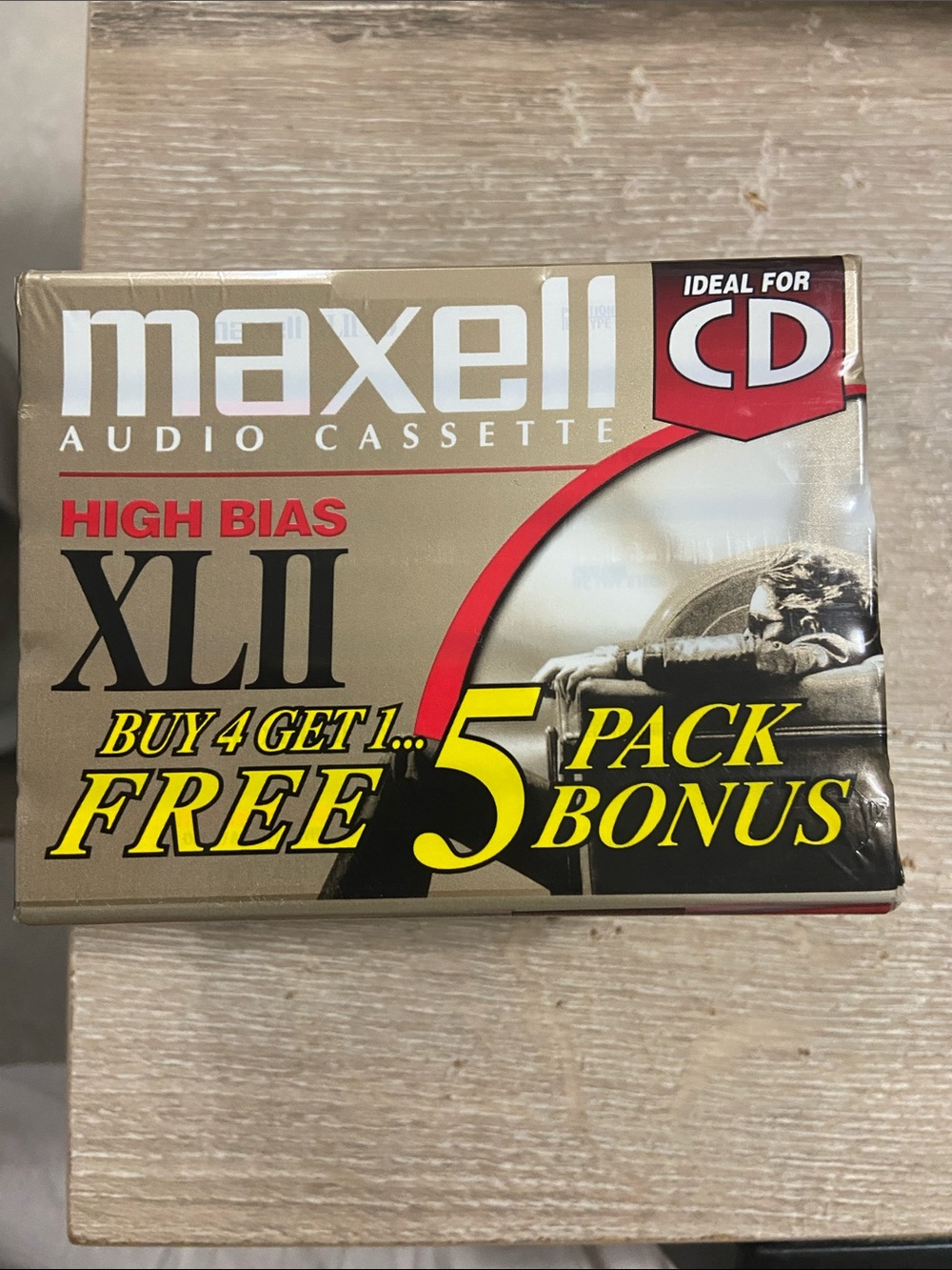 Vintage Maxell XLII 90 High Bias Audio Cassette Tapes Sealed 5-Pack Blank
